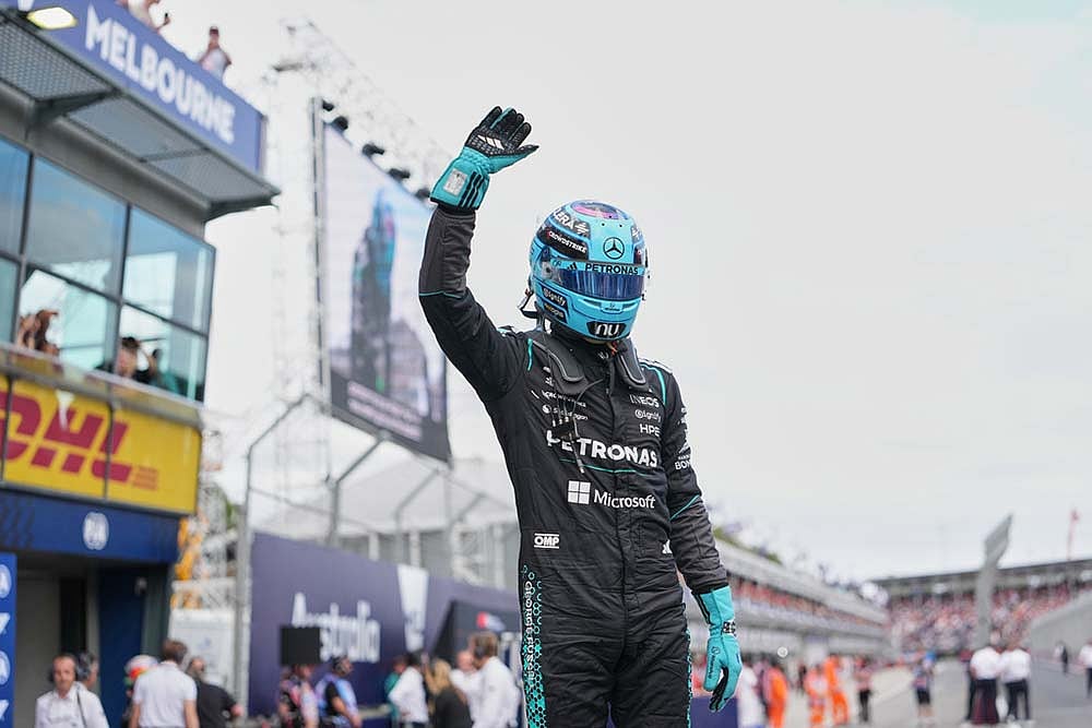 Mercedes driver George Russell of Britain