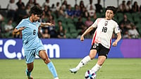 India Vs Japan, AFC Women's Asian Cup 2026: Blue Tigresses Suffer 0-11 Rout At Perth AIFF : India and Japan footballers in action at the Perth Rectangular Stadium in Perth in the AFC Women's Asian Cup 2026.