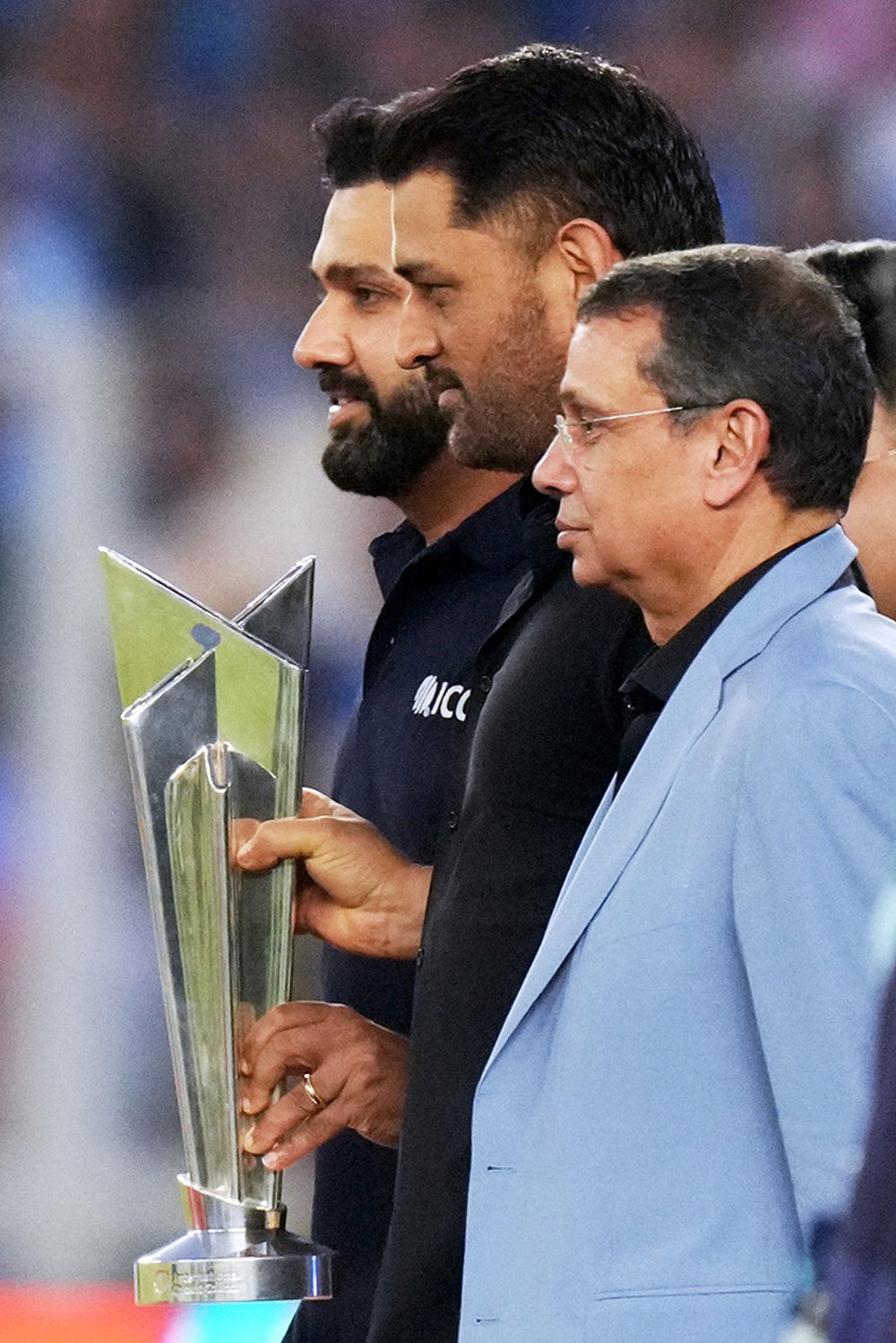 India vs New Zealand T20 World Cup Cricket final-Rohit Sharma, Mahendra Singh Dhoni, 