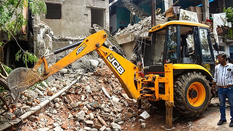 Bulldozer Action in Uttam Nagar: MCD Demolishes Illegal Portions of Accused’s House in Holi Clash Murder Case - Representative image
