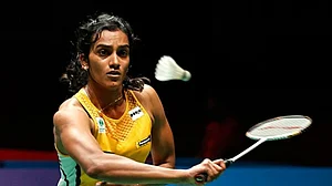 File Photo : PV Sindhu in action at the India Open 2025