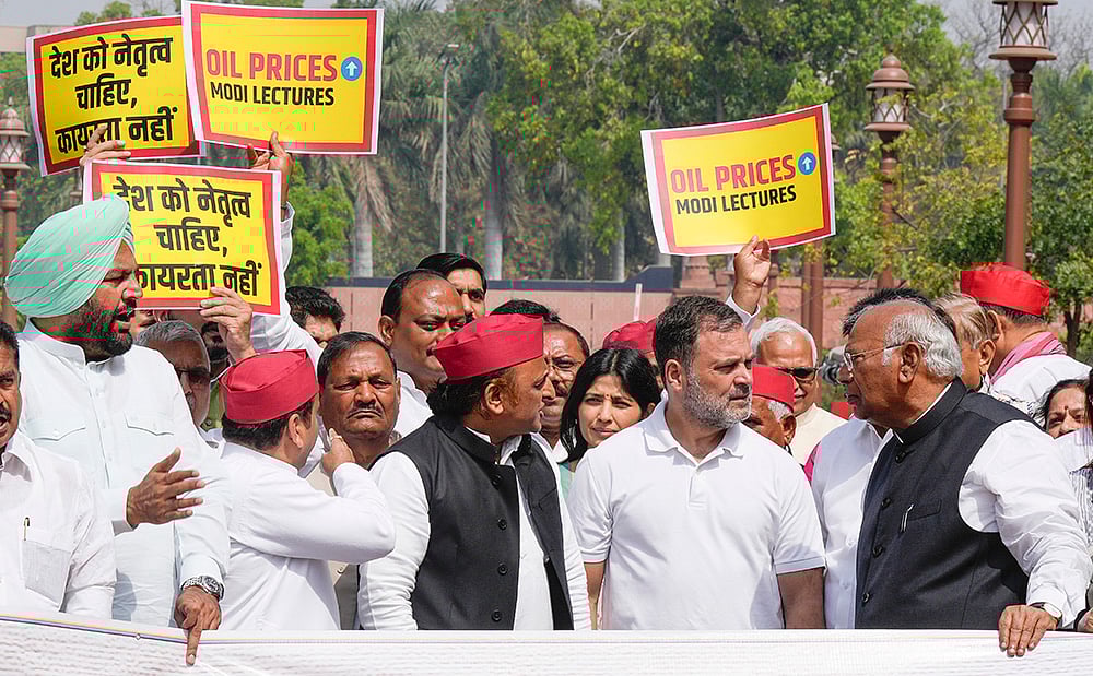 Protest over the West Asia crisis during budget sesssion of Parliament-Rahul Gandhi