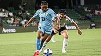 India Vs Chinese Taipei Preview, AFC Women’s Asian Cup 2026: Blue Tigresses Face Must-Win Clash | Photo: AIFF : India's Sarita Yumnam with the ball during the AFC Women's Asian Cup match against Japan on March 7, 2026.