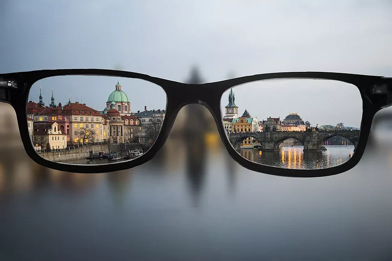 A pair of spectacles viewing the city