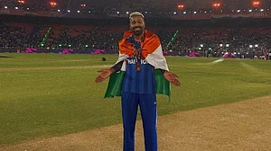 hardikpandya93/Instagram : Hardik Pandya recreates iconic celebration pose after India wins ICC T20 World Cup 2026 title by beating New Zealand in final at the Narendra Modi Stadium in Ahmedabad.