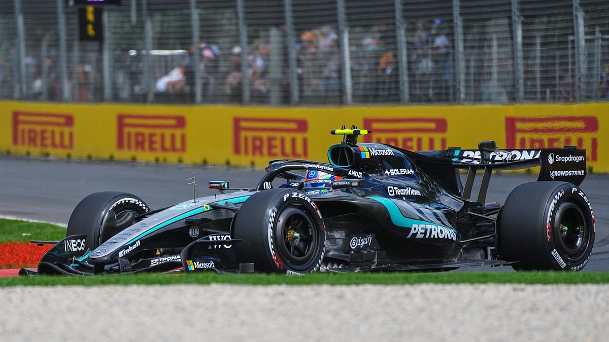Mercedes driver Andrea Kimi Antonelli of Italy steers his car during the Australian Formula One Grand Prix at Albert Park, in Melbourne, Australia, Sunday, March 8, 2026.  - | Photo: AP/Scott Barbour