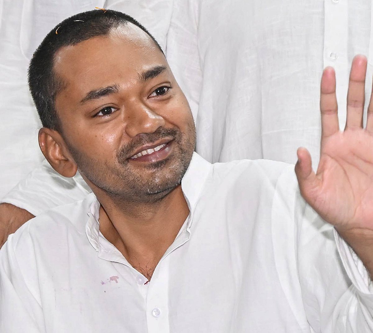 Bihar Chief Minister Nitish Kumar's son Nishant Kumar gives an addressal as he joins the Janata Dal (United) JD(U), in Patna