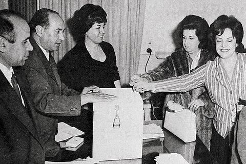 A referendum was held in Iran on January 26, 1963, by the decree of Mohammad Reza Shah, with an aim to show popular support for him, asking voters to approve or veto the reforms of the White Revolution. Women were not officially allowed to vote, but were set up to vote at their own balloting counters and dedicated boxes.