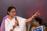 Day In Pics: March 10, 2026 | Photo: PTI/Swapan Mahapatra : West Bengal Chief Minister Mamata Banerjee during a sit-in dharna on the fifth day of a protest against alleged arbitrary deletions from the post-SIR electoral rolls, in Kolkata.