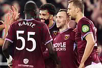 FA Cup: Hammers Book QF Spot After Beating Brentford On Penalties | Photo: John Walton/PA via AP : West Ham United's Jarrod Bowen, second right, celebrates scoring with teammates during the English FA Cup fifth round soccer match between West Ham United and Brentford in London.