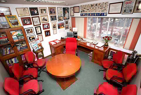 Editorial Chairman of Outlook Group & veteran journalist Vinod Mehta's room in his office in New Delhi on March 12, 2015.