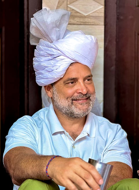 Leader of Opposition in the Lok Sabha Rahul Gandhi visits farmer Sanjay Malik's residence to attend his daughter's wedding, in Sonipat, Haryana. 