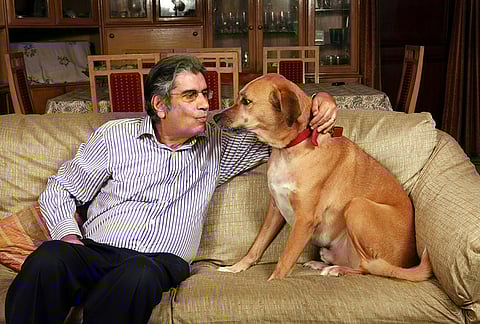 Vinod Mehta and his Dog