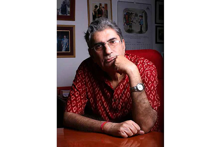 Vinod Mehta, Editorial chairman, Outlook group at his office on Saturday Sept. 28, 2013. - | Photo: Narendra Bisht
