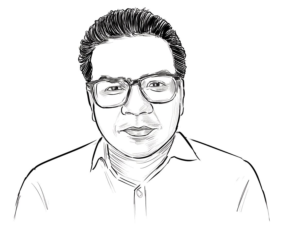 Rashid Ali teaches Media Studies at Central University of Jammu. - Sketch by Saahil