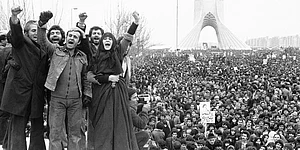 Source: Wikimedia Commons : People at Ashura day demonstrations in Tehran, 1978. In the fall of 1978, Foucault travelled to Iran twice as a special reporter for an Italian newspaper.