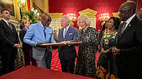'Different Level': Viv Richards Heaps Praise On World-Beating Men In Blue PTI : Former West Indies cricketer Sir Viv Richards presents a special cricket bat to King Charles III and Queen Camilla at St. James's Palace in London.