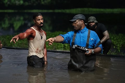 Ryan Coogler on set