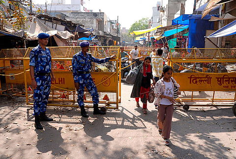 Heavy deployment of CRPF personnel in the Uttam Nagar neighbourhood, aimed at preventing any communal tension.