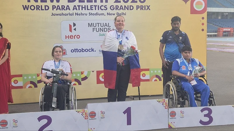 World Para Athletics Grand Prix 2026 Galina Lipatnikova Interview Russia Flag national anthem