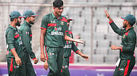 BCBtigers/X : Bangladesh cricketers celebrating a Pakistan wicket during the first ODI in Dhaka. 