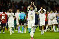 | Photo: AP/Jean-Francois Badias : Aston Villa's Ezri Konsa reacts after a first leg, round of 16 Europa League soccer match between Lille and Aston Villa in Lille, France.