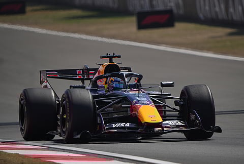Red Bull driver Max Verstappen of the Netherlands steers his car during the first practice session ahead of the Chinese Formula One Grand Prix, in Shanghai, China.
