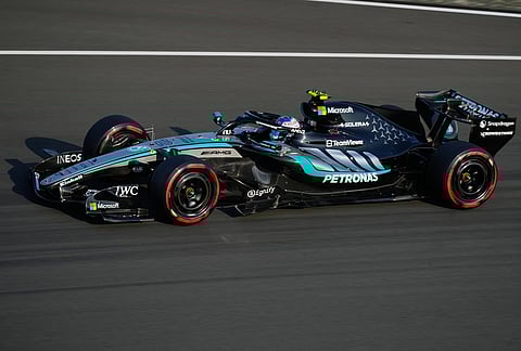 Mercedes driver Andrea Kimi Antonelli of Italy steers his car during the sprint qualifying ahead of the Chinese Formula One Grand Prix race in Shanghai, China.