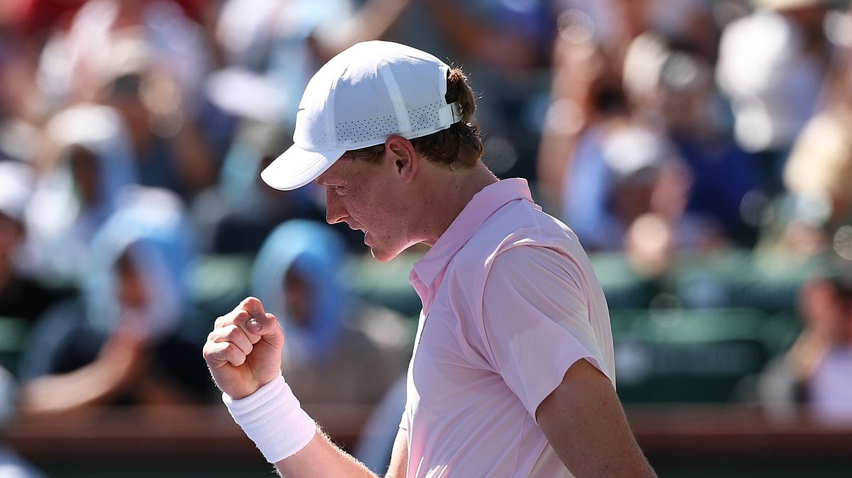 Jannik Sinner in action in the Indian Wells Open 2026 Quarter-Final.  - janniksin/X