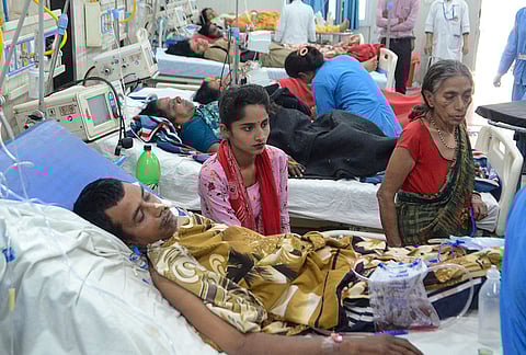 The injured were admitted to a hospital after a sleeper bus rammed into a stationary truck on the Panki-Saraymeeta highway, in Kanpur, Uttar Pradesh.