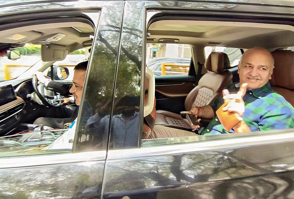 Arvind Kejriwal and Manish Sisodia at Rouse Avenue Court