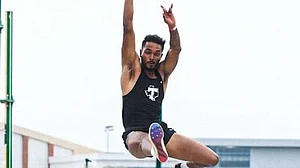 Instagram/Lokesh Sathyanathan : Lokesh Sathyanathan during an NCAA track and field meet at the US