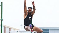 Watch: Indian Long Jumper Lokesh Sathyanathan Claims Top Spot In NCAA Meet To Set A New Indoor National Record Instagram/Lokesh Sathyanathan : Lokesh Sathyanathan during an NCAA track and field meet at the US