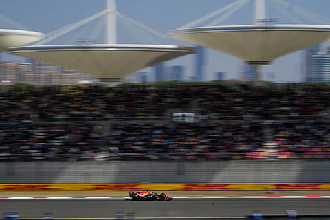 Red Bull driver Max Verstappen of the Netherlands steers his car during the Sprint Race of the Chinese Formula One Grand Prix at the Shanghai International Circuit, in Shanghai, China.