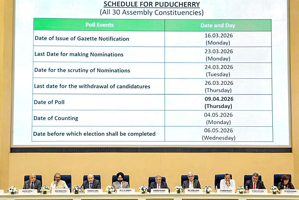 Assembly election schedule for Puducherry