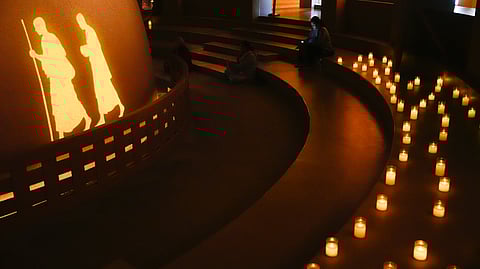 The venue, originally a derelict library, has been extensively renovated to resemble a Stupa, very apt because Stupas have traditionally been built as reliquary to house holy remains or artifacts.