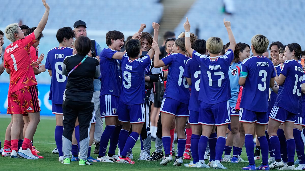 Japan players react following the Women's Asian Cup quarterfinal soccer match between Japan and the Philippines in Sydney, Sunday, March 15, 2026. - | Photo: AP/Rick Rycroft