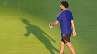 | Photo: PTI/Kunal Patil : India's Kuldeep Yadav during a training session on the eve of the ICC Men's T20 World Cup 2026 final cricket match between India and New Zealand, at the Narendra Modi Stadium in Ahmedabad, Gujarat.