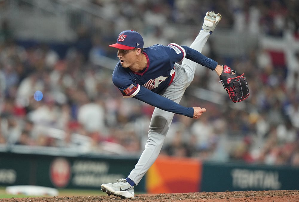 USA vs Dominican Republic World Baseball Classic 2026 semifinal game-pitcher Griffin Jax
