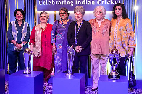 Former cricketer Diana Edulji, second right, and others during the BCCI Naman Awards 2026, in New Delhi.