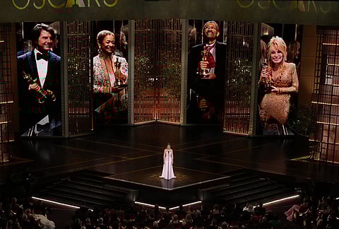 President of the Academy of Motion Picture Arts and Sciences Lynette Howell Taylor speaks during the Oscars at the Dolby Theatre in Los Angeles.
