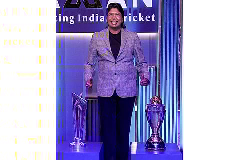 Former cricketer Jhulan Goswami during the BCCI Naman Awards 2026, in New Delhi.