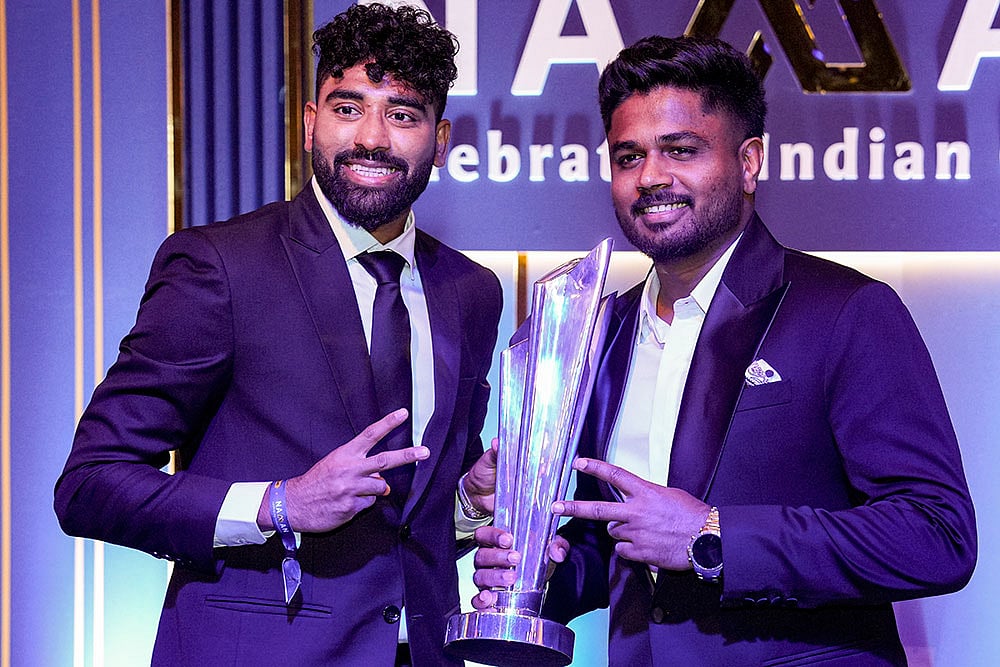 BCCI Naman Awards 2026 Mohammed Siraj, left, and Sanju Samson