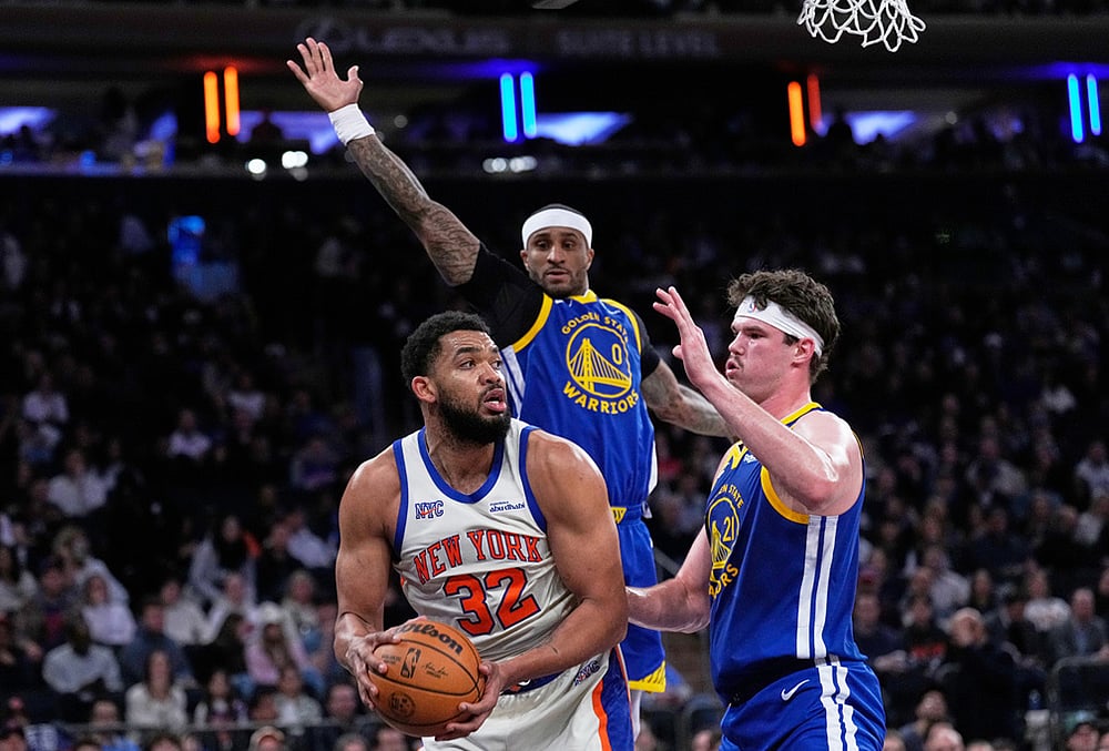 New York Knicks Vs Golden State Warriors NBA game-Karl-Anthony Towns