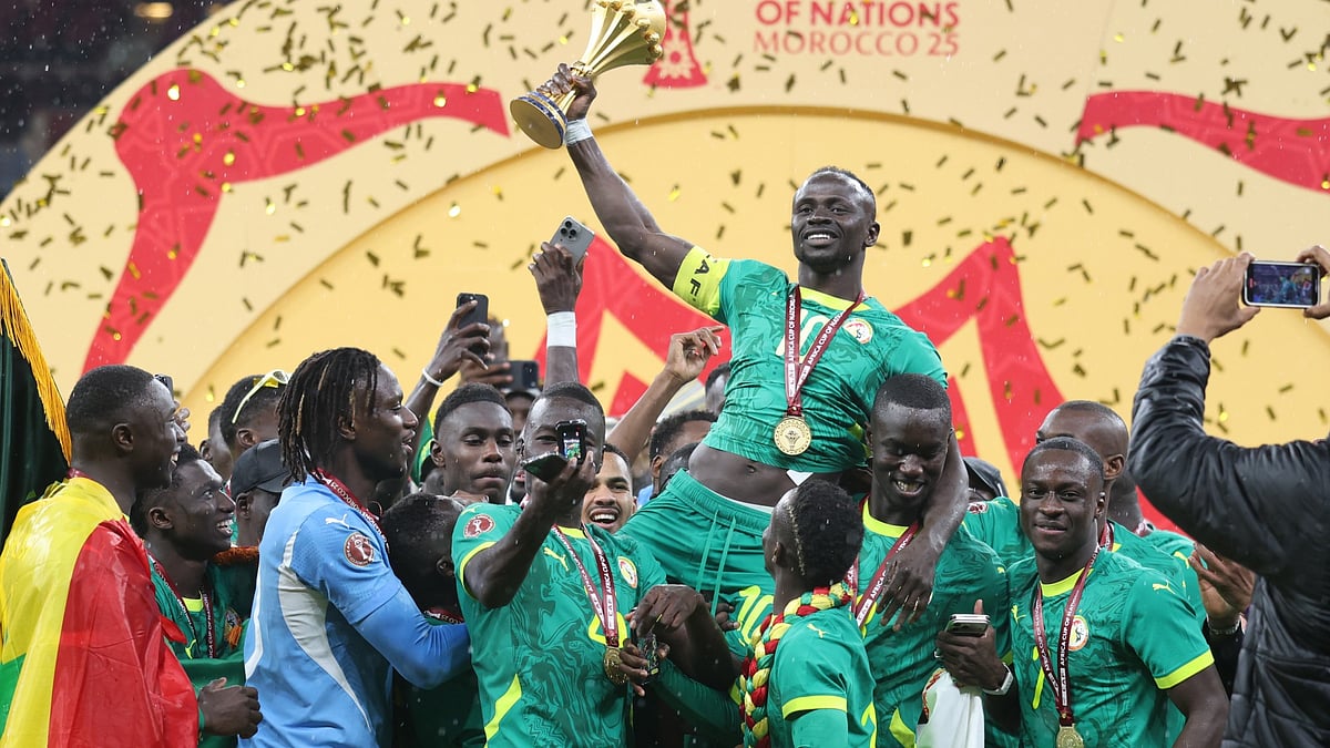 Senegal captain Sadio Mane lifting the Africa Cup of Nations 2025 trophy. - | Photo: File