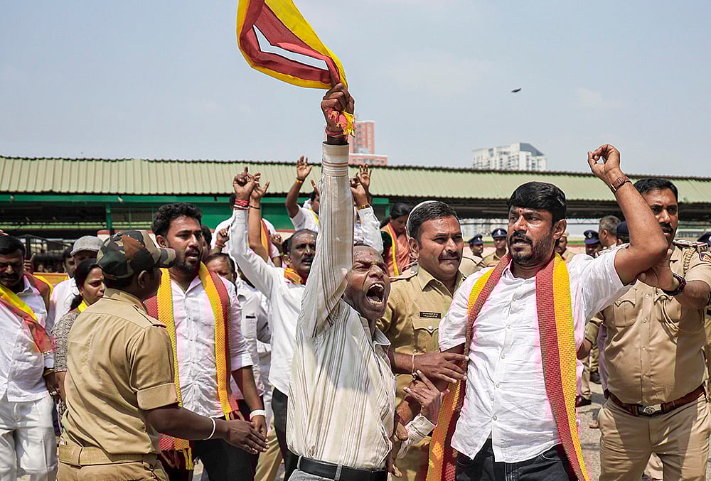 Karnataka Rakshana Vedike protest in Bengaluru