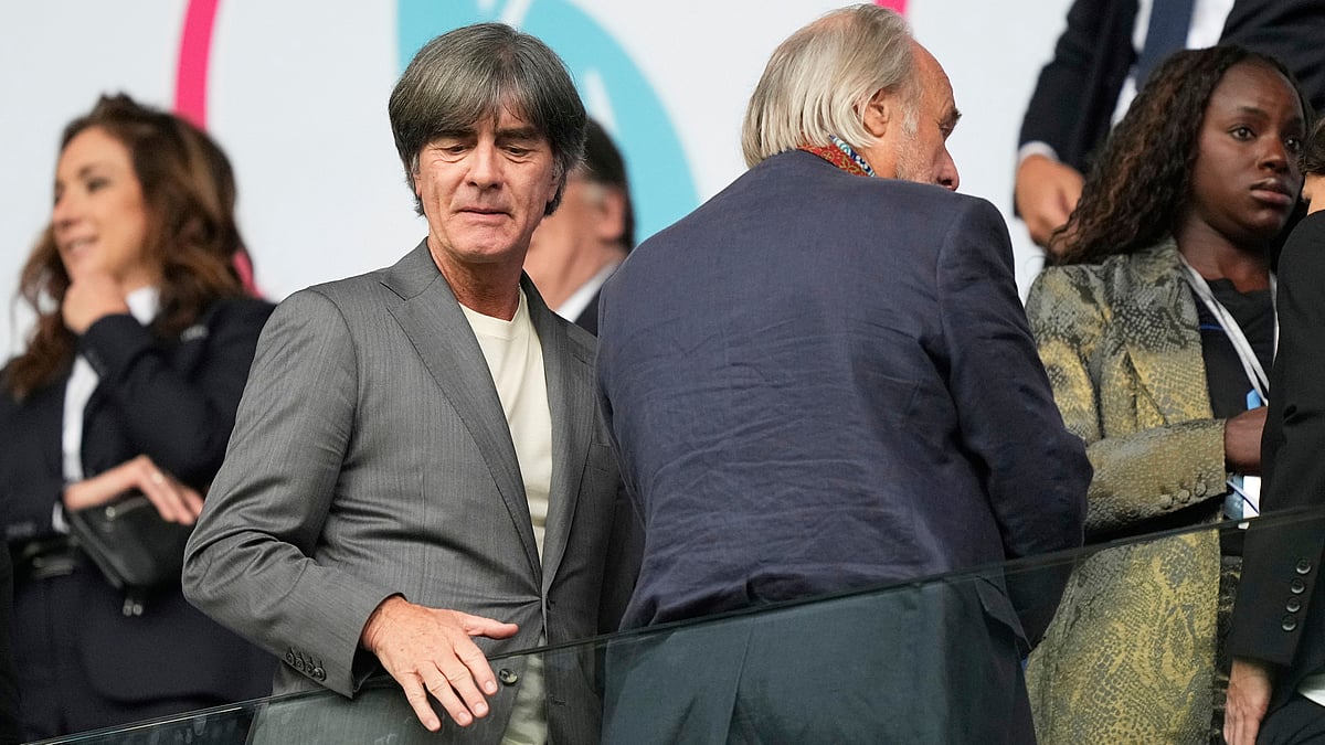 Former Germany head coach Joachim Low arrives for the Women's Euro 2025 final soccer match between England and Spain at St. Jakob-Park in Basel, Switzerland, July 27, 2025. - | Photo: AP/Martin Meissner