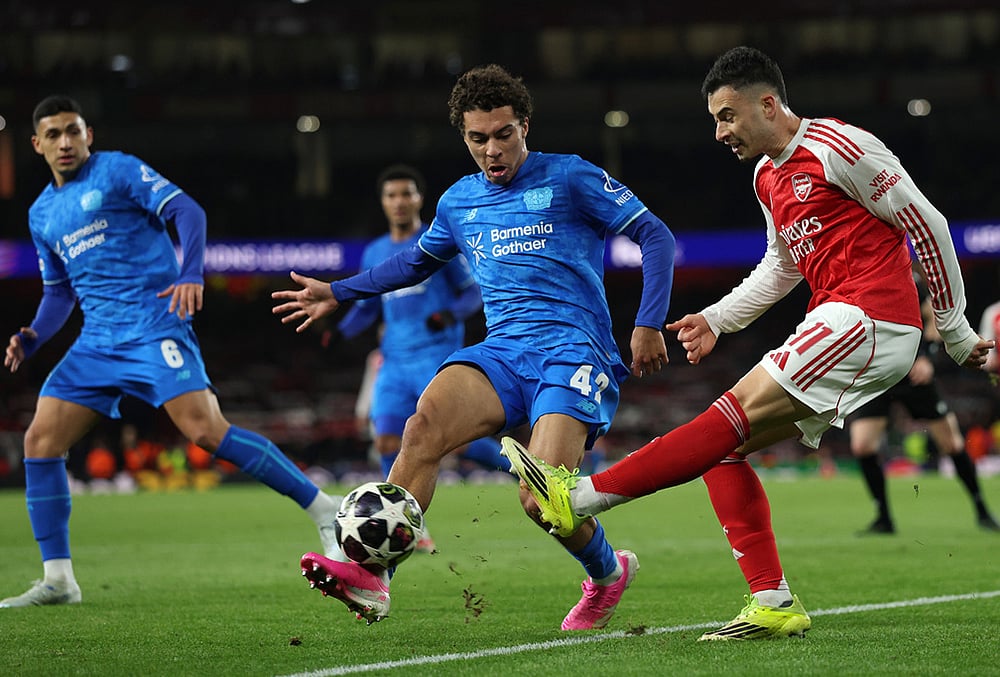 Arsenal vs Bayer Leverkusen Champions League soccer-Montrell Culbreath