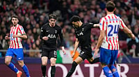 Tottenham Vs Atletico Madrid Preview, UEFA Champions League: H2H, Live Streaming Today – All You Need To Know | Photo: AP/Jose Breton : Tottenham's Dominic Solanke scores his side's second goal during the first leg of the Champions League round of 16 soccer match between Atletico Madrid and Tottenham in Madrid, Spain.