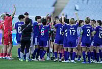 South Korea Vs Japan Semi-Final In Pics: See Best Photos From AFC Women's Asian Cup 2026 Knockout Match In Sydney | Photo: AP/Rick Rycroft : Japan players react following the Women's Asian Cup quarterfinal soccer match between Japan and the Philippines in Sydney, Sunday, March 15, 2026.